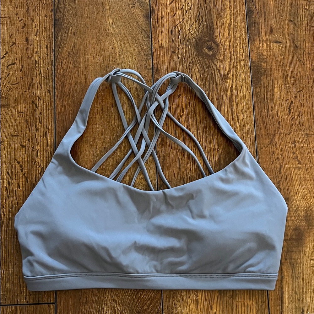 Strappy Gray Sports Bra